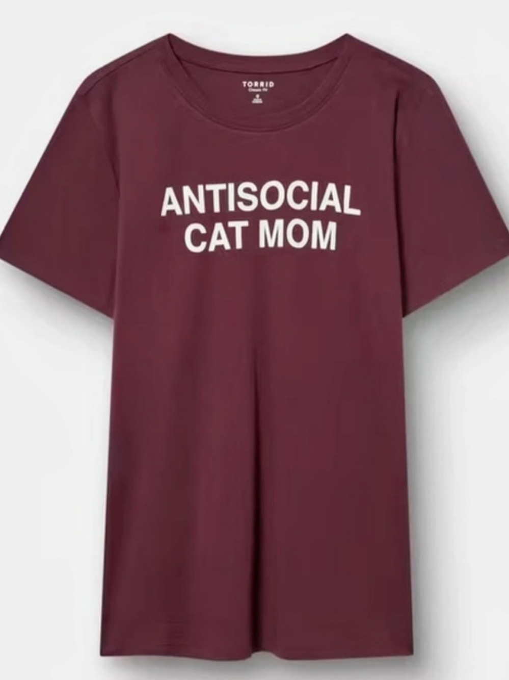 TORRID Classic Fit Heritage Jersey Crew Tee Graphic Tee in Burgundy Size 3 NWT